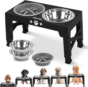 Comedero elevado para perros, con 5 niveles ayudando una correcta postura para su mejor digestión, adecuado para perros de todos los tamaños